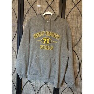 Vintage Walt Disney World XL 71 Classic Original Gray Hoodie Embroidered READ